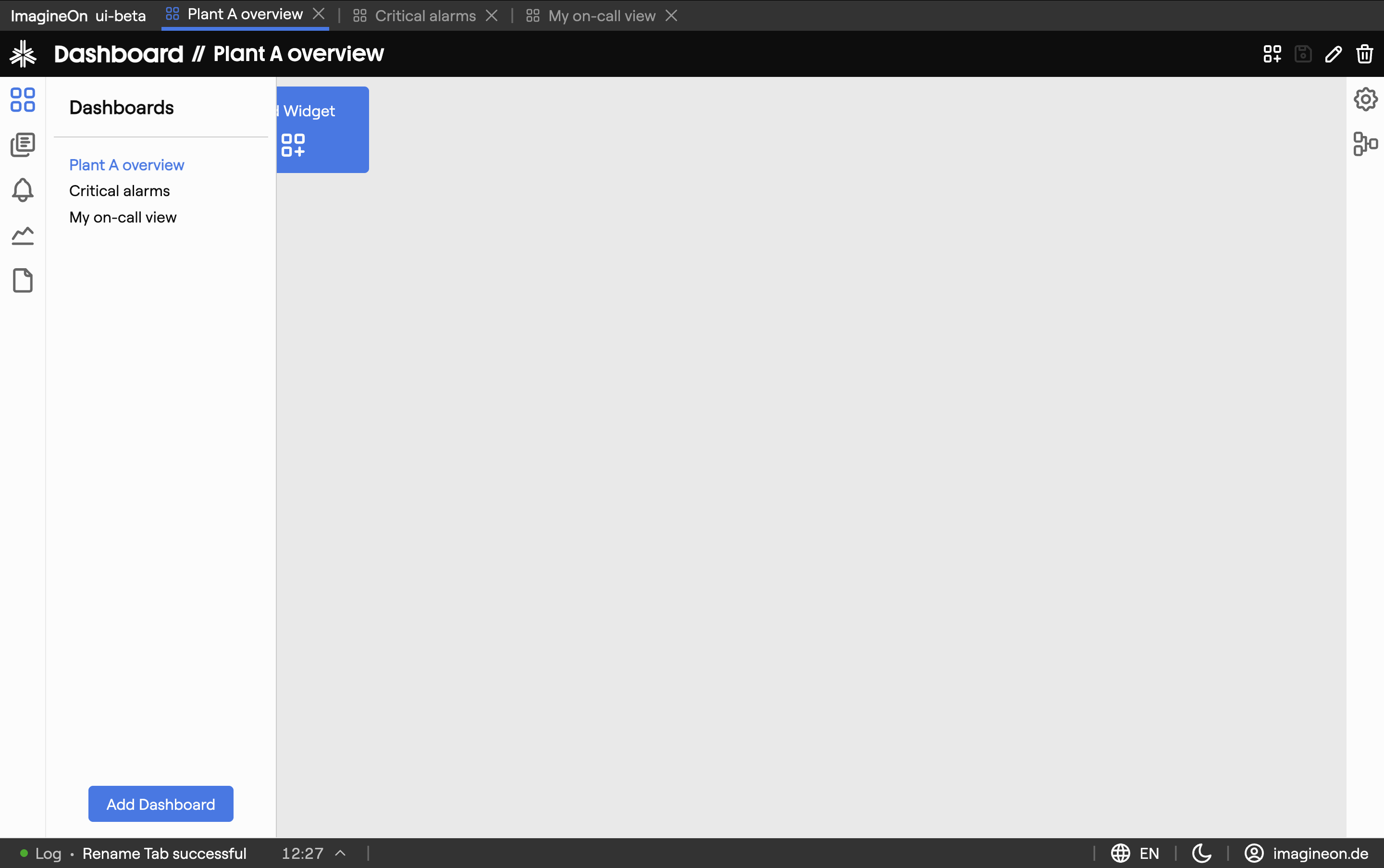 Dashboard tabs