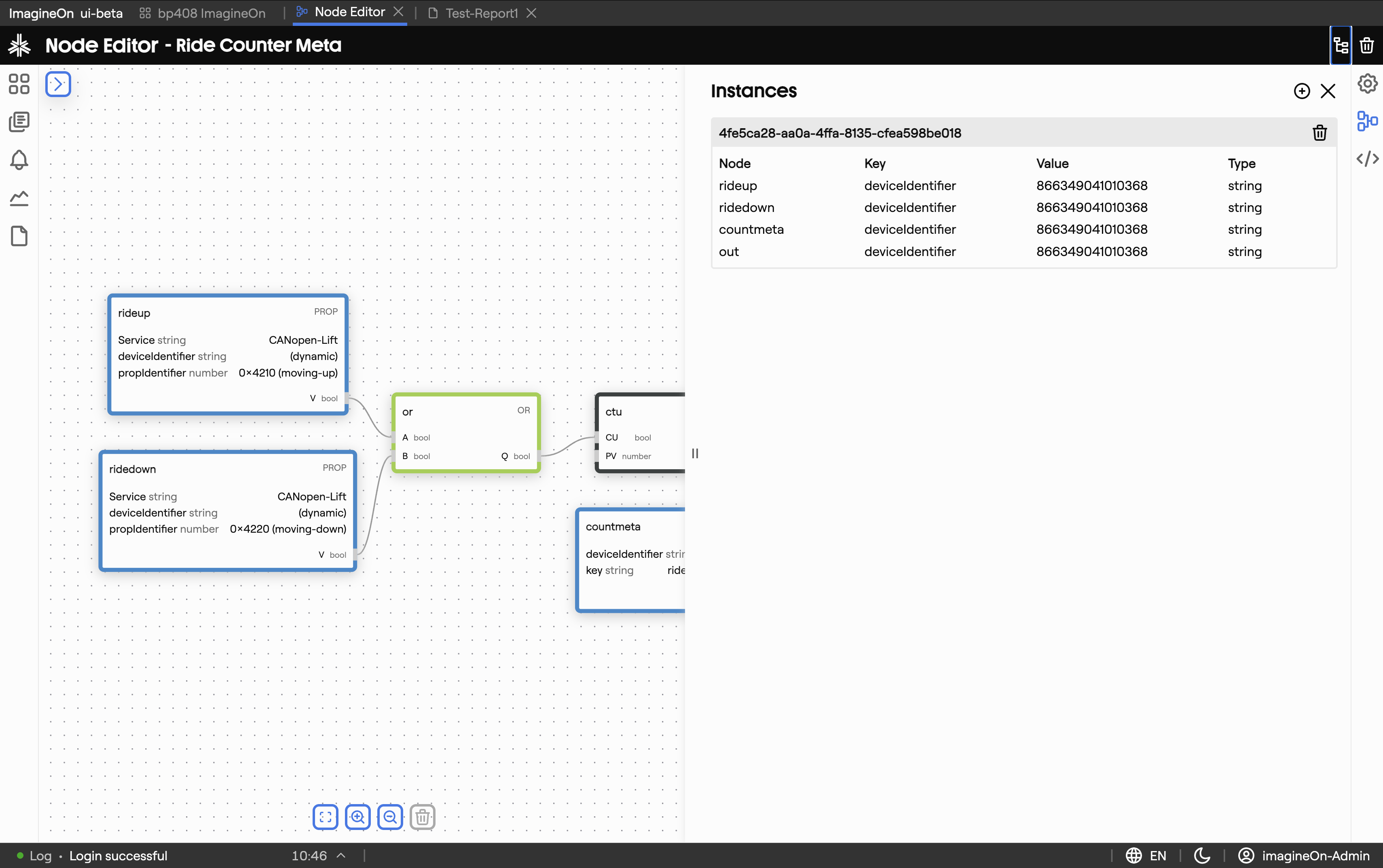 Instances panel