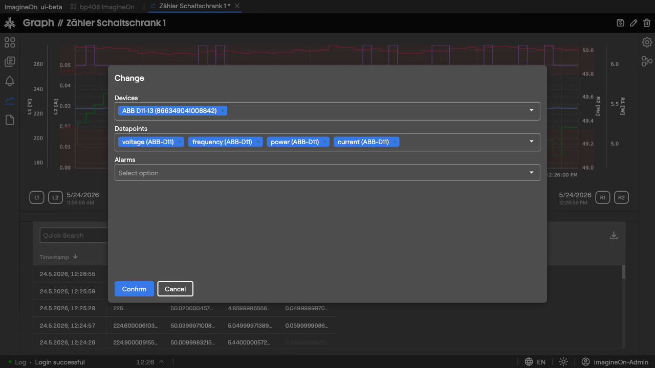 Entries dialog