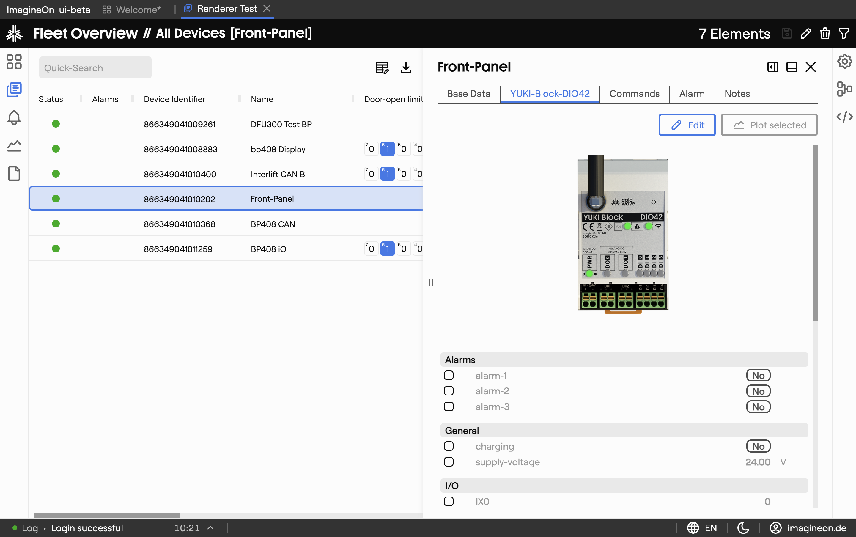Telemetry tab